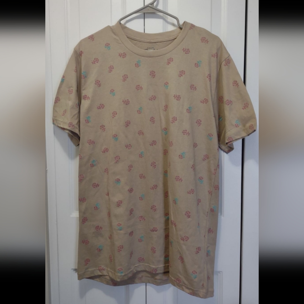 Eighty Eight brand Men's Beige with floral detail Tee Large New